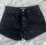 High Waisted Black Jean Shorts