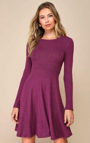 Burgundy Long Sleeve Dress