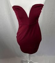 Blue Blush Strapless Dress - Burgundy Color - small