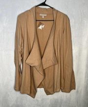 Woman Within Cardigan Khaki Crepe New 14/16