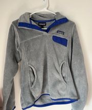 Patagonia Re-Tool Snap-T Fleece Pullover Size Large Grey/Harvest Moon