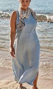 J.Jill Chambray Tencel Lyocell Seamed Maxi Dress Sz.XS