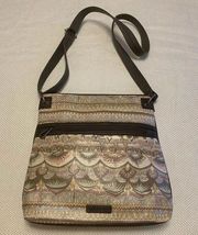 Sakroots bohemian paisley Indian elephant print crossbody bag adjustable strap