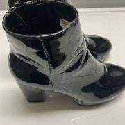 Forever 21 Patent Leather Platform Heeled Zip Up Black Boots Women’s 7.5