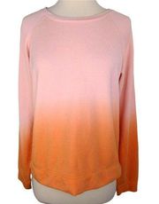 Sanctuary Dip Dye Cozy Sweatshirt Peach Orange Size Small NWT