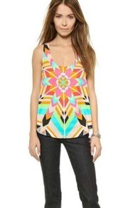 Mara Hoffman Aura Stone Multicolor Scoop Neck Racerback Tank Size M