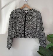 Vintage Adrianna Papelle Hearts Blazer Jacket Button Neck Shoulder Pads Retro 10