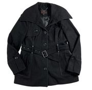 Miss Sixty Wool Blend Women’s Medium Black Belted Coat