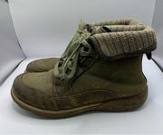 Chaco Womens Barbary Chukka Ankle Boots Leather green brown fold over Size 7 IVY