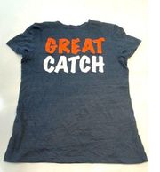 Detroit Tigers "Great Catch" Blue V-Neck T-Shirt Women's Size L