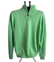 Brooks Brothers lime green 1/4 zip sweater size XXL - cotton and cashmere sweate