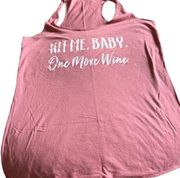 Bella Canvas Blush Pink Racer Back Tank “Hit Me Baby One More Wine” medium