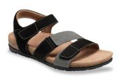 Earth Origins Orlene Leather Comfort Sandals Black Gray Womens Size 8