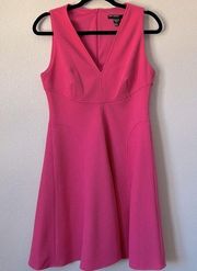 Maggy London Pink Sleeveless Textured Fit and Flare Dress 8