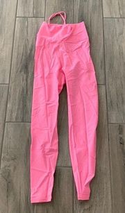 Aura7 cinch back pink leggings