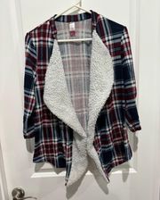 Plaid Cardigan, Sz L