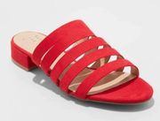 A New Day suede strappy slide red sandals Size 8 1/2