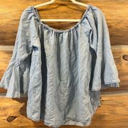 Harve Benard Chambray Off the Shoulder Top