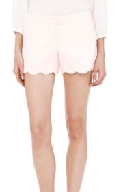 Scallop Hem Pink and White Dot Shorts