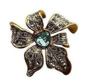 Vintage Nolan Miller Rhinestone Flower Pendant