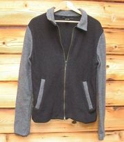 Gray Black Wool Bomber Jacket