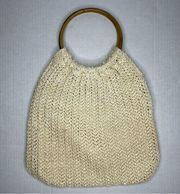 Vintage 70’s Sears, Roebuck & Co Raffia Straw bag with bamboo handles