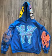 Blue Hoodie For All The Dogs/Big As The What Tour Merch (Size Large)