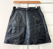 Coach 1941 Leather Belted Mini Skirt 4