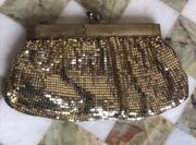 Vintage 1940s gold mesh  Clutch Purse