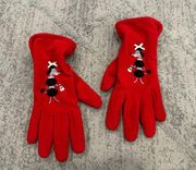 Isotoner Red Poodle Fleece Gloves One Size