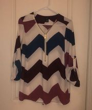 Zip front blouse