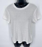 Enza Costa REVOLVE Women's NEW Recycled Rib Girl Tee Slub Knit Top Size M White