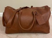 Sole Society Lacie Weekender Vegan Leather Duffle Bag, Camel, EUC