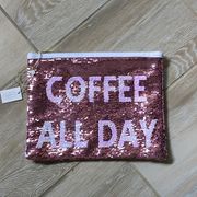 NWT Mudpie Reversible Sequin Coffee/Rose Pouch