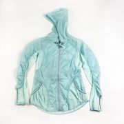 Lululemon  Fast Lightweight Full Zip Hoodie Windbreaker Jacket Aquamarine