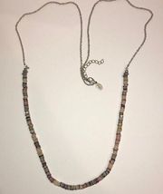 AEO Beaded Silver Tone Chain Long Necklace American Eagle AE