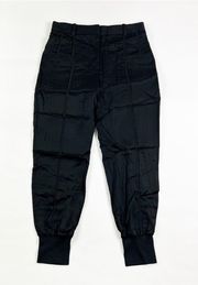 NEW 3.1 Phillip Lim Black Satin Tapered Leg Ankle Cropped Joggers Pants 4