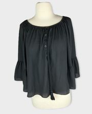 My Michelle | Vintage Y2K Black peasant top | Small