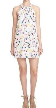 NWT Women's CeCe Cynthia Steffe White Floral Halter Shift Dress Sz 10