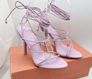 NEW Cult Gaia Soleil Lace Up Strappy Sandal Heels Size 6 US 36 EU lilac Lavender