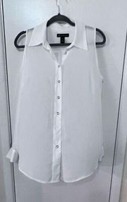 INC INTERNATIONAL CONCEPTS SHEER WHITE COLD SHOULDER LONG SLEEVE BLOUSE SZ 4V