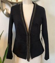 ROCK & REPUBLIC Black Rhinestone Lined Blazer | 4