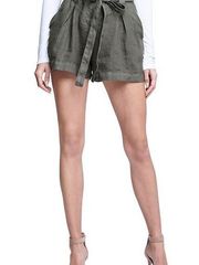 L'AGENCE Hillary Linen Paperbag Shorts Size 26