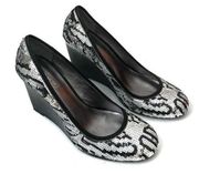 Coach "Dassi" Black Wedge Slip On with Overall Embellished Silver/Black Pumps