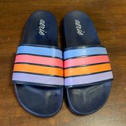 Aerie Slides women’s size 7 Navy with strips