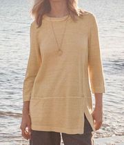 Poetry Jersey Tunic Top Womens 4 Pigment Dyed Hemp Organic Cotton Sand Yellow