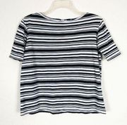 J. Jill Black & White Striped Oversized T-shirt