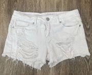 Womens V.I.P. Jeans White Denim Distressed Shorts - 5/6