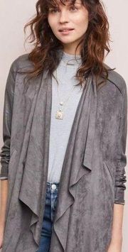 Anthro Blank NYC  grey draped velour jacket