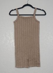 NWT  Tan Ribbed Bodysuit Romper Size M / L